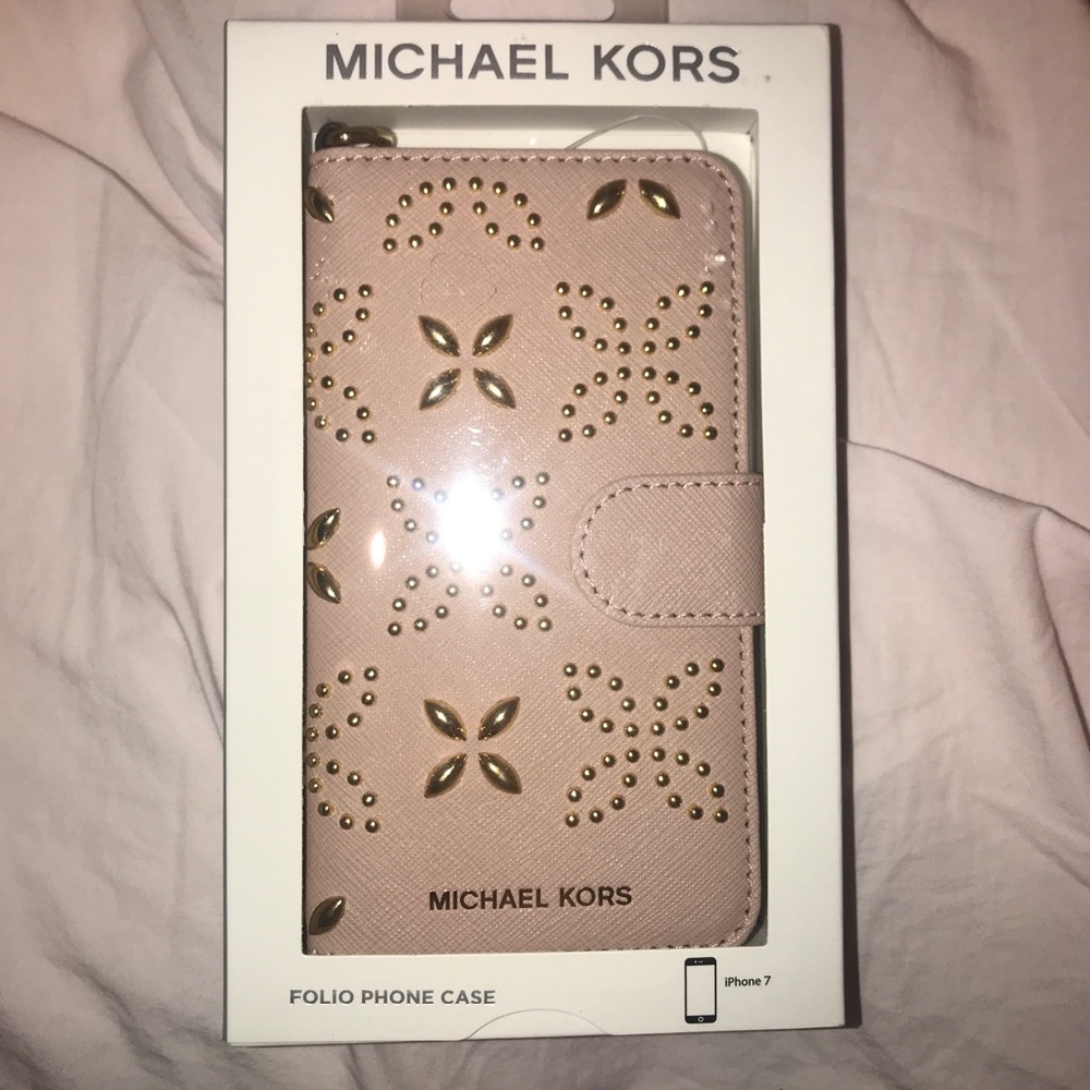 NWT michael Kors blush studded iPhone 7 phone case